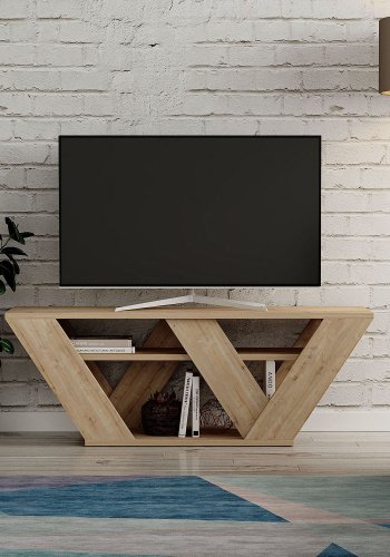 NORDVRK Pipralla TV-bord, m. 1 hylle - eik melamin (110x30)