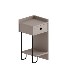 FUNZI LIVING Sirius natbord, hjre, m. 1 hylde og 1 skuffe - lys mokka melamin (32x30)