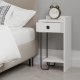 FUNZI LIVING Sirius nattbord, hyre, m. 1 hylle og 1 skuff    hvit melamin (32x30)