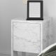 FUNZI LIVING Ema nattbord, m. 1 dr og 1 hylle - Carrara marmor melamin (30x30)