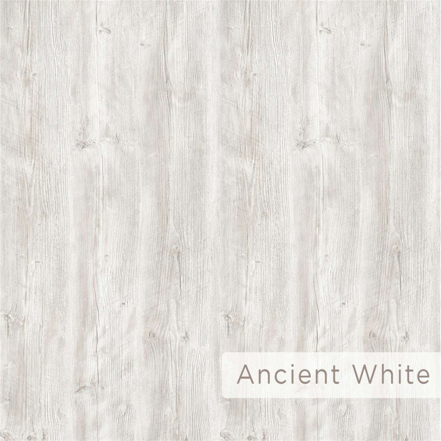 NORDVRK Simpi sidebord, med 1 hylle, rektangulr - antikk hvit melamin (55x20)