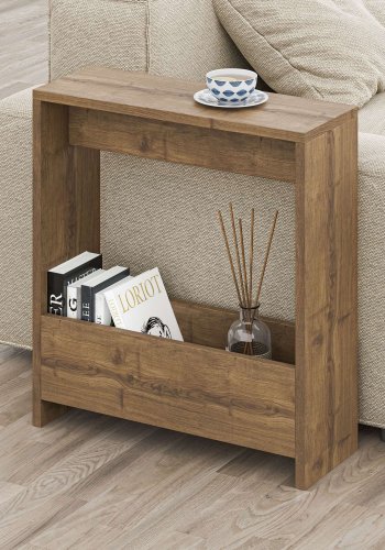 NORDVRK Simpi sidebord, med 1 hylle, rektangulr - brun Hitit melamin (55x20)