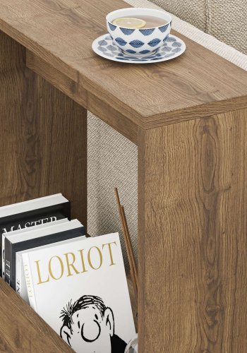 NORDVRK Simpi sidebord, med 1 hylle, rektangulr - brun Hitit melamin (55x20)