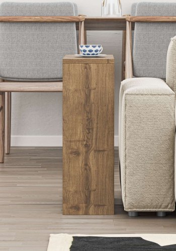 NORDVRK Simpi sidebord, med 1 hylle, rektangulr - brun Hitit melamin (55x20)