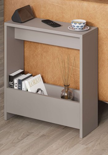 NORDVRK Simpi sidebord, med 1 hylle, rektangulr - lys mokka melamin (55x20)