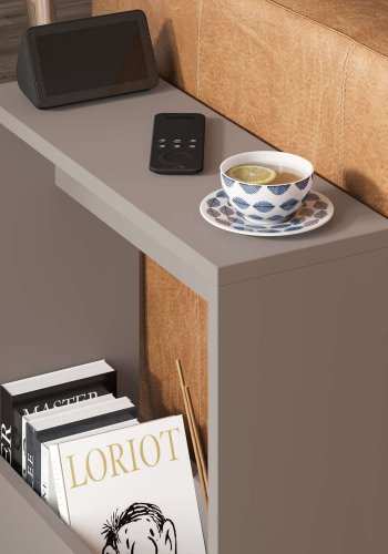 NORDVRK Simpi sidebord, med 1 hylle, rektangulr - lys mokka melamin (55x20)