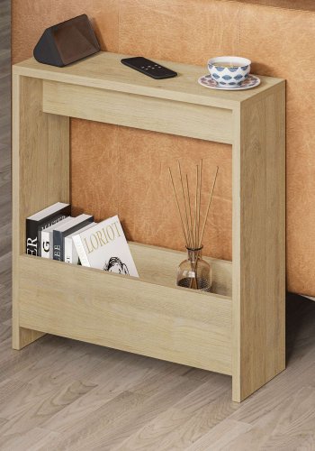 NORDVRK Simpi sidebord, med 1 hylle, rektangulr - Safir eik melamin (55x20)