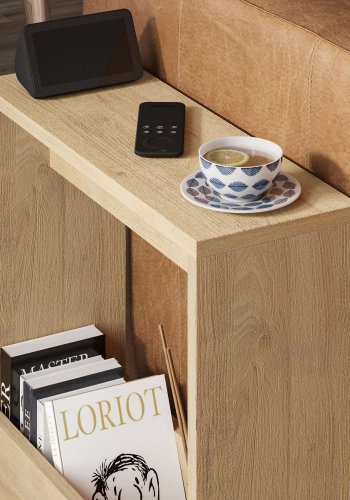 NORDVRK Simpi sidebord, med 1 hylle, rektangulr - Safir eik melamin (55x20)