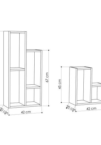 FUNZI LIVING Sule bokhylle - eik melamin