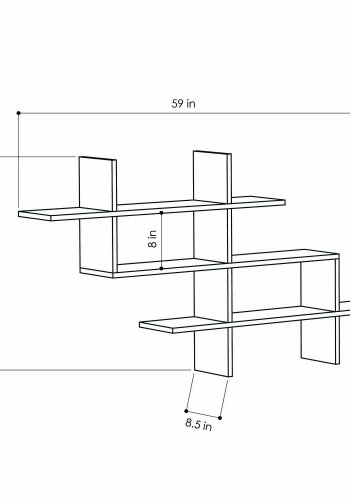 FUNZI LIVING Halic vegghylle - eik melamin