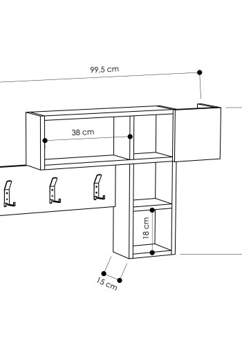 FUNZI LIVING Spillsett til gangen, med 3 kroker og 4 rom - hvit melamin