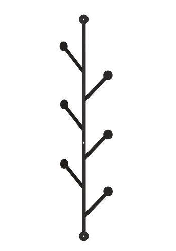 FUNZI LIVING Ponpon klesstativ, m. 6 kroker - svart metall