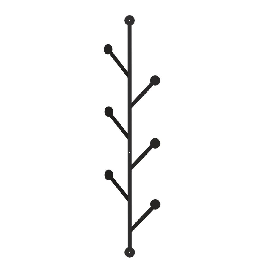 FUNZI LIVING Ponpon klesstativ, m. 6 kroker - svart metall