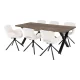 HOUSE NORDIC Toulon og Amorim spisebordsett, 1 spisebord, 6 spisestoler - off-white/brun