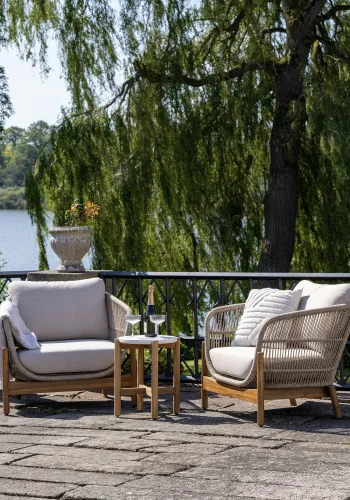 HOUSE NORDIC Terracina hagembelsett - sidebord og 2 lenestoler