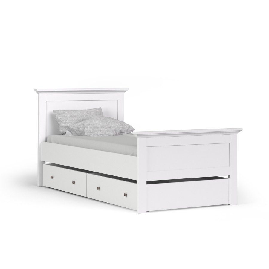 TVILUM Paris sengeskuffe m. hjul - hvid tr (100 cm)