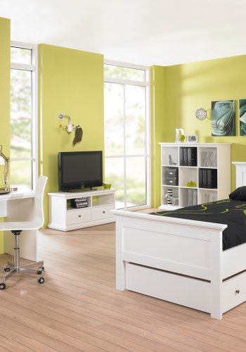 
TVILUM Paris garderobeskab - hvidt laminat, 2 låger, 4 hylder
