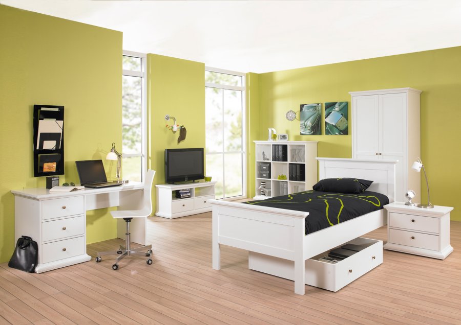 
TVILUM Paris garderobeskab - hvidt laminat, 2 låger, 4 hylder
