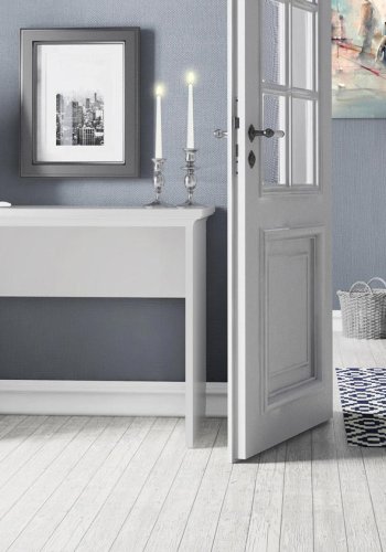 
TVILUM Paris skrivebord - rektangulært, hvid laminat, med 3 skuffer
