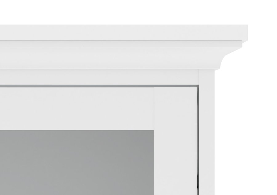 
TVILUM Paris vitrinskåp - vitt trä, med 2 dörrar och 2 lådor
