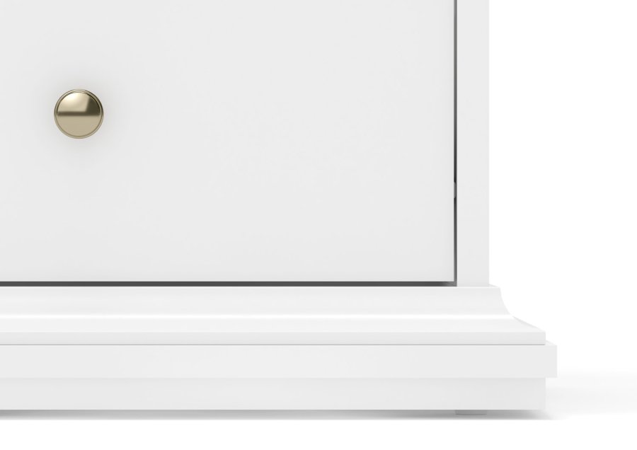 
TVILUM Paris vitrinskåp - vitt trä, med 2 dörrar och 2 lådor
