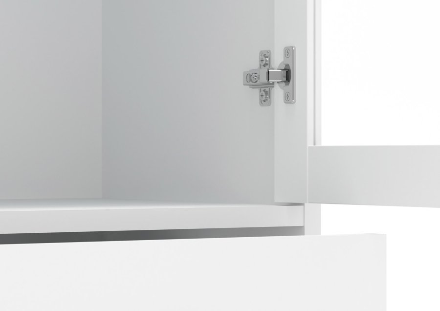 
TVILUM Paris vitrinskåp - vitt trä, med 2 dörrar och 2 lådor
