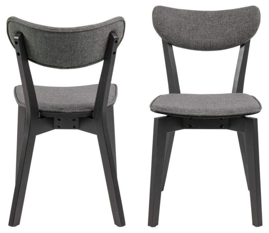 ACT NORDIC Roxby spisebordsstol - gr stof og sort gummitr