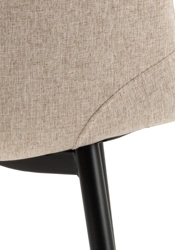 ACT NORDIC Celia spisestuestol - beige stoff og sort stl