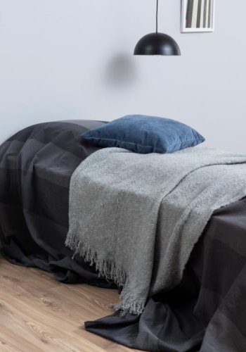 ACT NORDIC Polo nattbord, m. 1 skuff, rund - hvit MDF og sort stl (40)