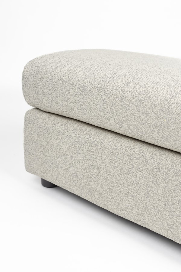 ZUIVER Mississippi utendrs fotskammel - beige olefinfiber/polyester