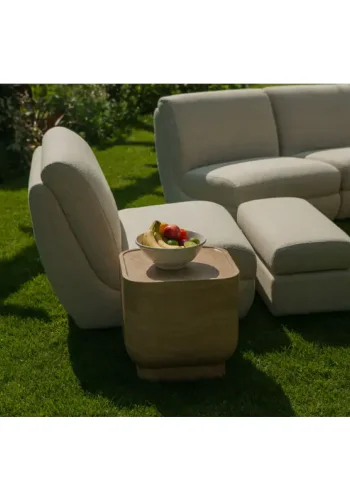 ZUIVER Mississippi utendrs fotskammel - beige olefinfiber/polyester