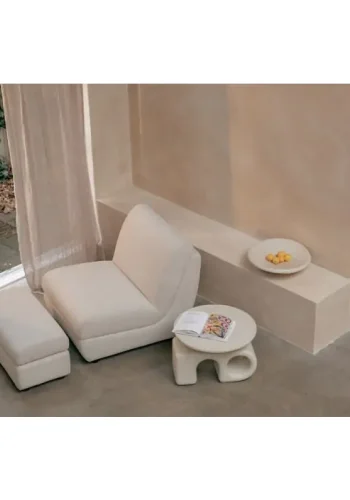 ZUIVER Mississippi utendrs fotskammel - beige olefinfiber/polyester