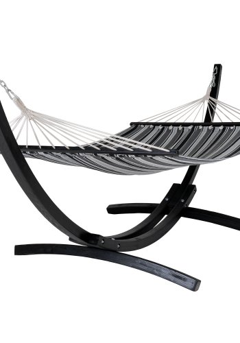 HOUSE NORDIC Hengekye p trestativ, lerk, bomull/polyester, sort/gr/hvit