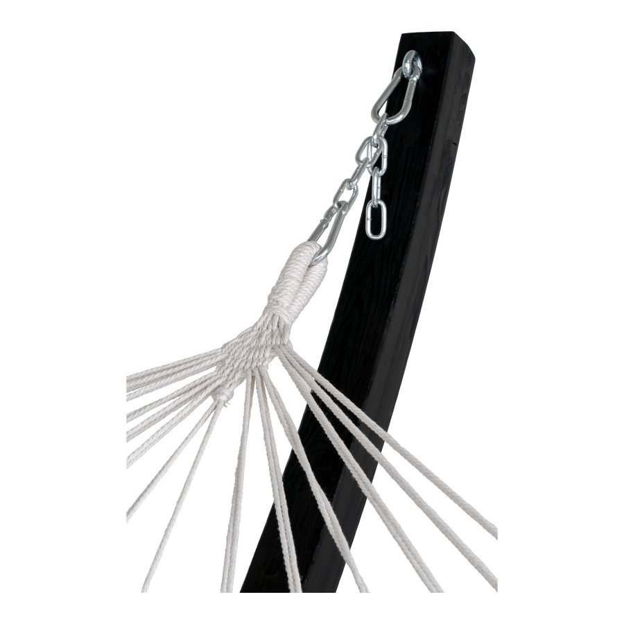 HOUSE NORDIC Hengekye p trestativ, lerk, bomull/polyester, sort/gr/hvit