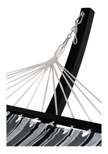 HOUSE NORDIC Hengekye p trestativ, lerk, bomull/polyester, sort/gr/hvit