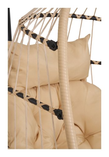 HOUSE NORDIC Patras hengestol - Hengestol, stlramme, sammenleggbart sete, inkl. puter, natur/svart<br>195x117x107 cm