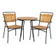 HOUSE NORDIC Cafebord, bordplate i teak, natur, svarte ben, 70x74 cm