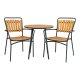 HOUSE NORDIC Cafebord, bordplate i teak, natur, svarte ben, 70x74 cm