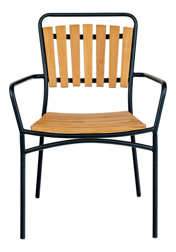 HOUSE NORDIC Spisebordsstol, teak med sort ramme