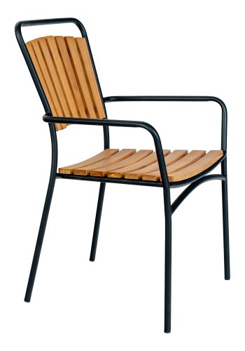 HOUSE NORDIC Spisebordsstol, teak med sort ramme