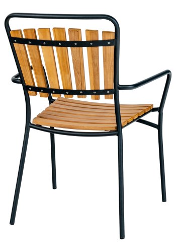 HOUSE NORDIC Spisebordsstol, teak med sort ramme