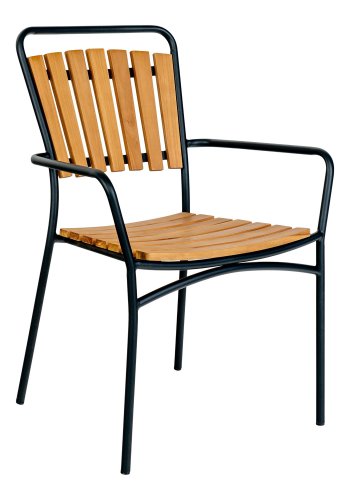 HOUSE NORDIC Spisebordsstol, teak med sort ramme