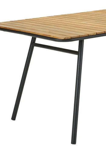 HOUSE NORDIC Cleveland spisebord - Spisebord, teakbordplate, natur, svarte ben 90x220 cm