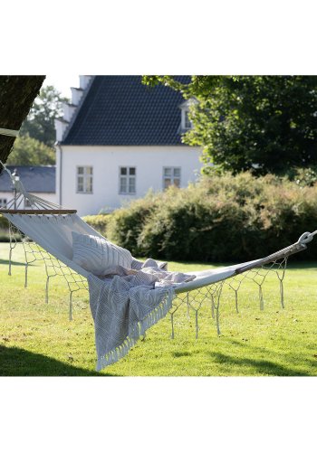 HOUSE NORDIC Edessa Hengekye - Hengekye, polyester/bomull, lerk, off-white