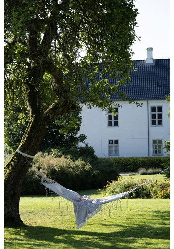 HOUSE NORDIC Edessa Hengekye - Hengekye, polyester/bomull, lerk, off-white