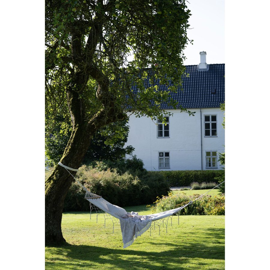HOUSE NORDIC Edessa Hengekye - Hengekye, polyester/bomull, lerk, off-white