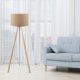 LUMI AYD gulvlampe - beige PVC-stoff og eik MDF