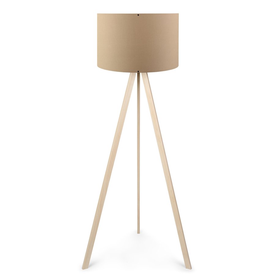 LUMI AYD gulvlampe - beige PVC-stoff og eik MDF