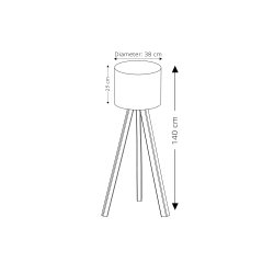 LUMI AYD gulvlampe - creme PVC stof og MDF