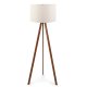 LUMI Zephyria gulvlampe - sand PVC-stoff og brun MDF